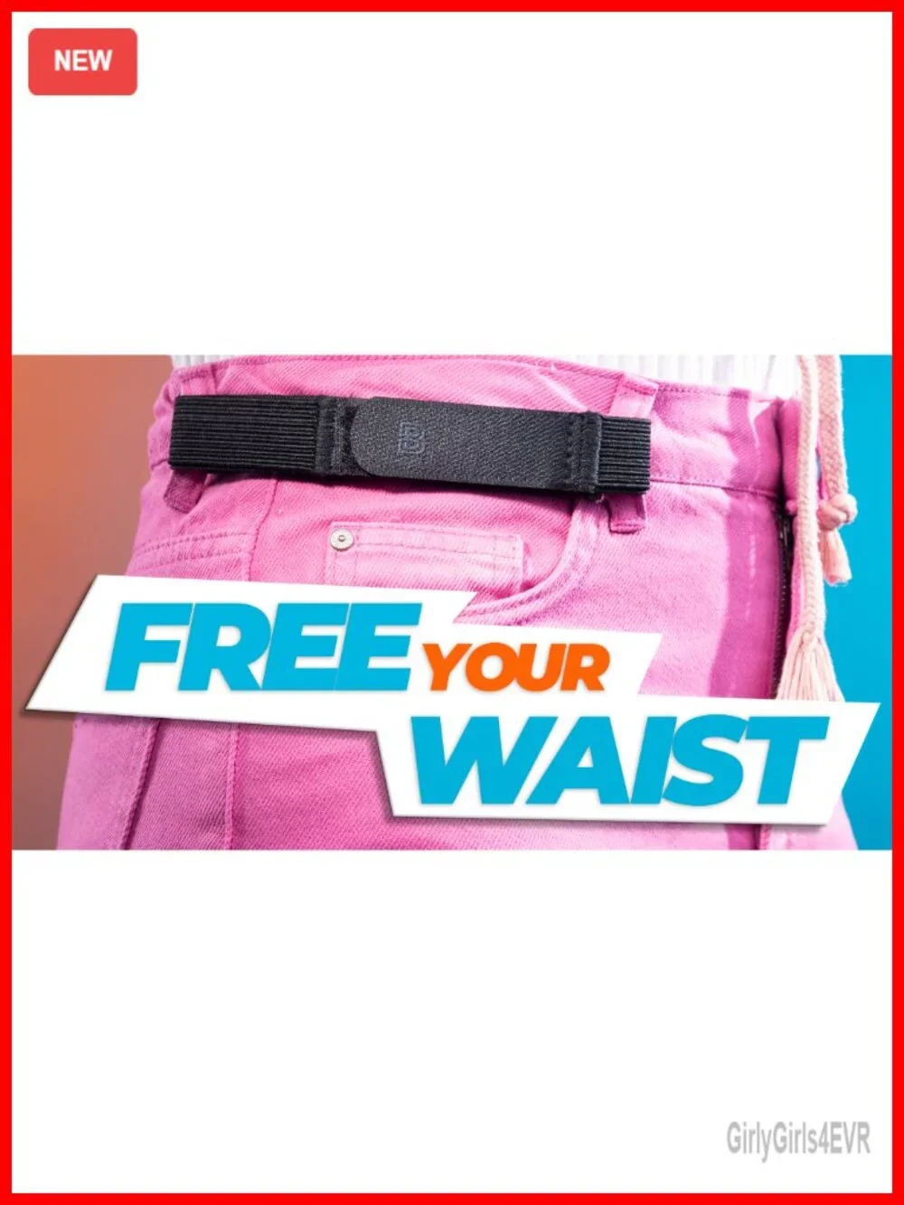 No Buckle Elastic Belt for Women with Belt Loops, 2 Pack, Fits 1 Inch,